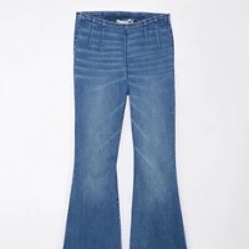 NWOT American Eagle Luxe Pull-On Festival Flare Jeans XL Long